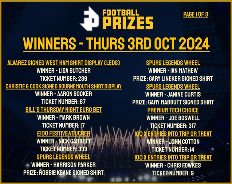 Thursday 3rd October 1