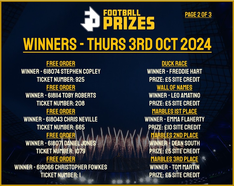Thursday 3rd October 2
