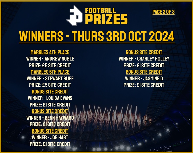 Thursday 3rd October 3