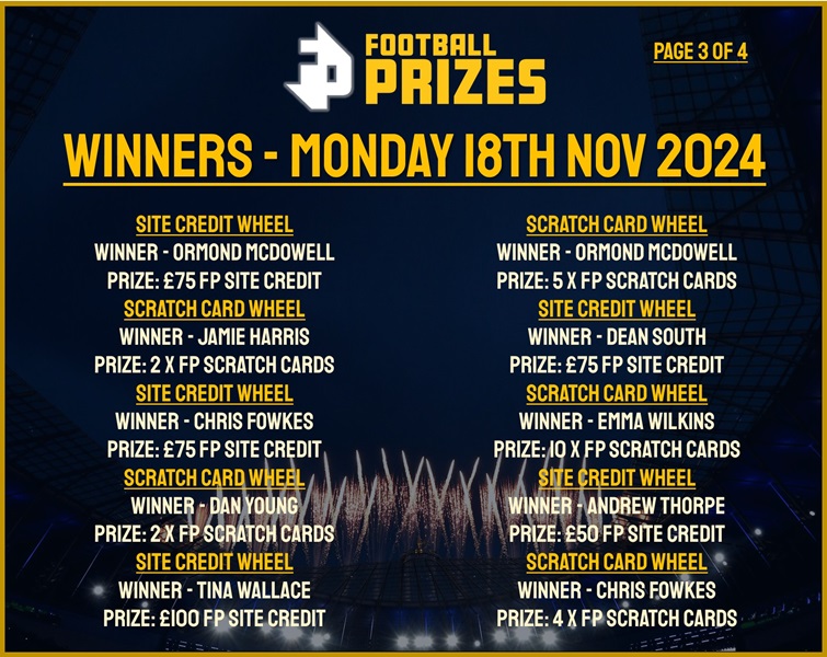 Monday 18th November 3