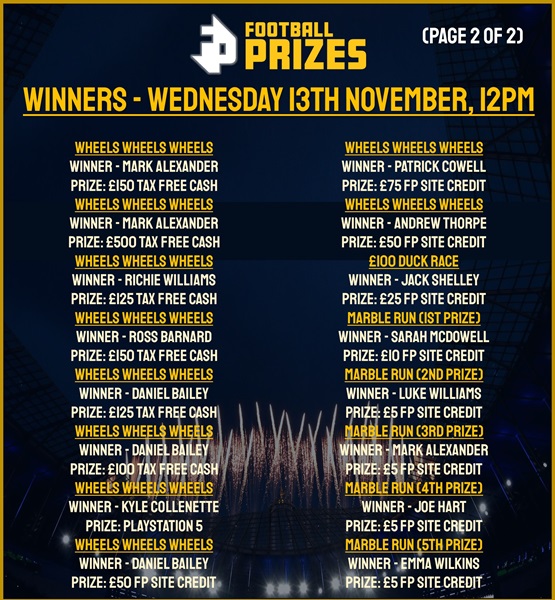 Wednesday 13th November 2