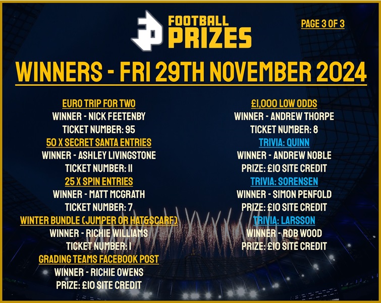 Friday 29th November 3