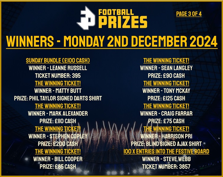 Monday 2nd December 3