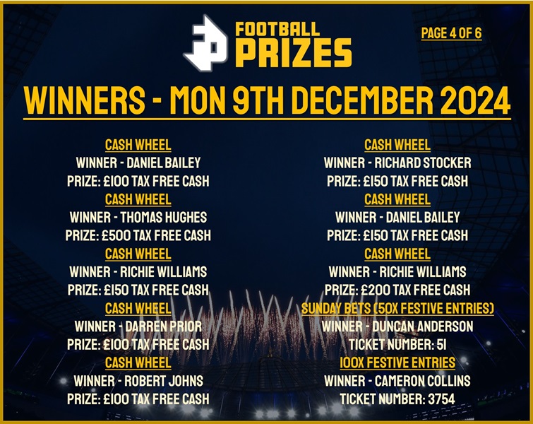 Monday 9th December 4