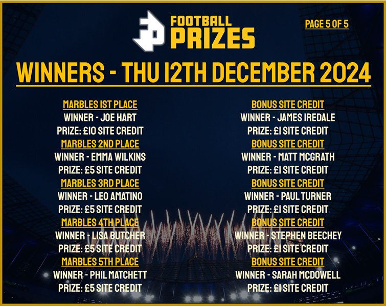 Thursday 12th December 5