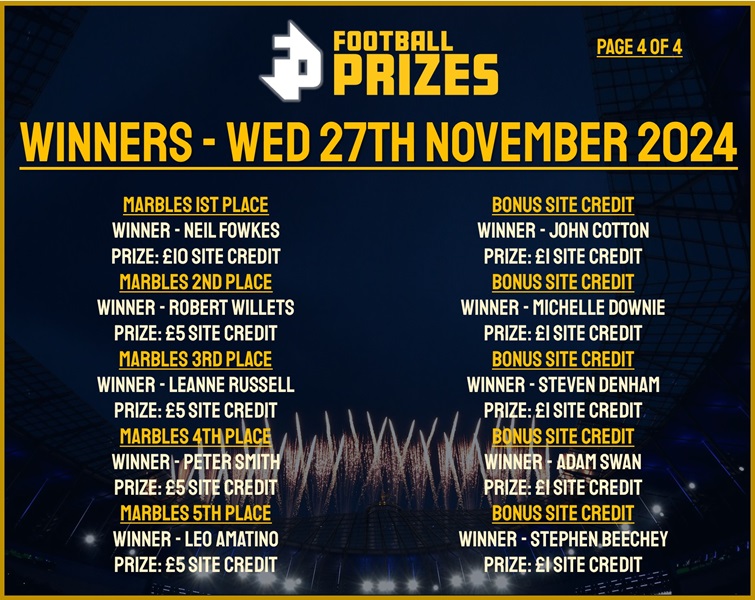 Wednesday 27th November 4