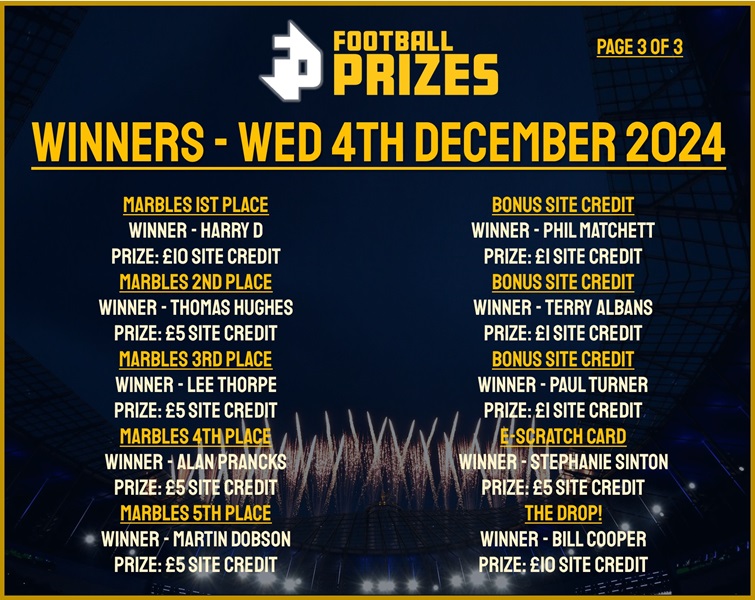 Wednesday 4th December 3