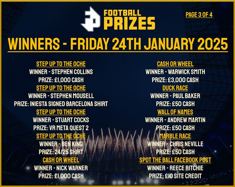 Friday 24th January Evening 8.30 3