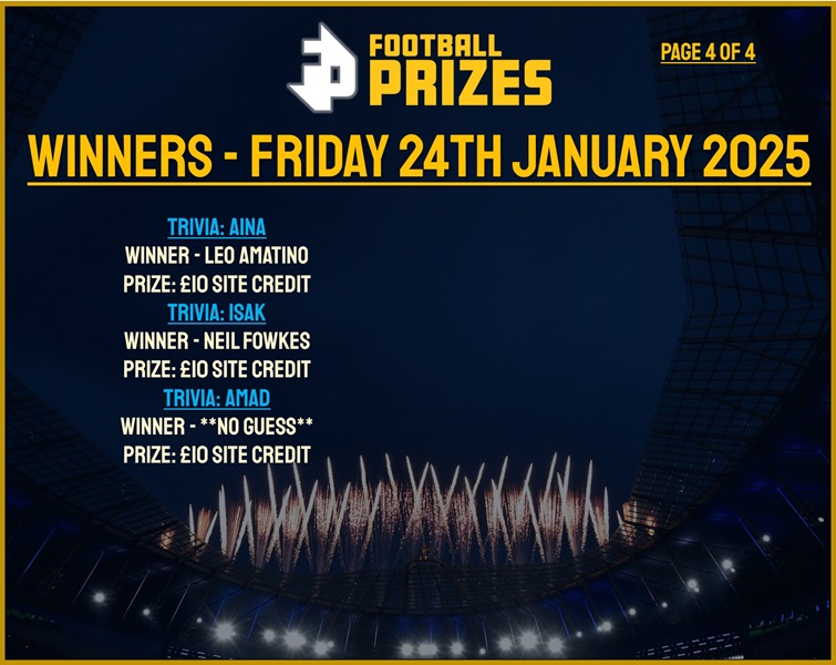Friday 24th January Evening 8.30 4