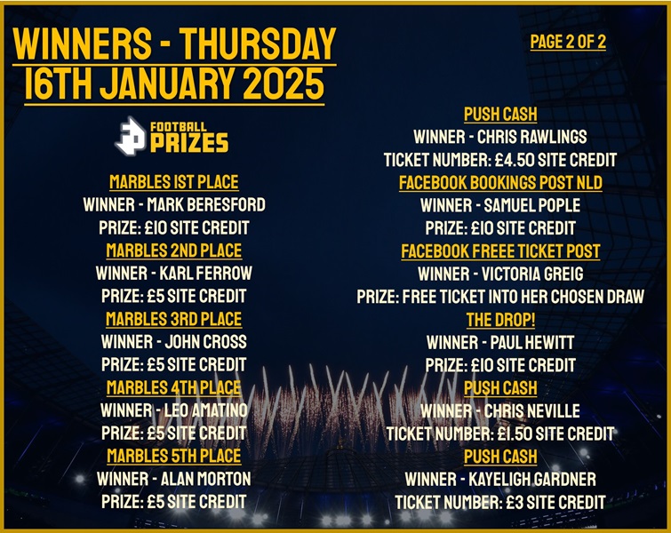 Thursday 16th January 2