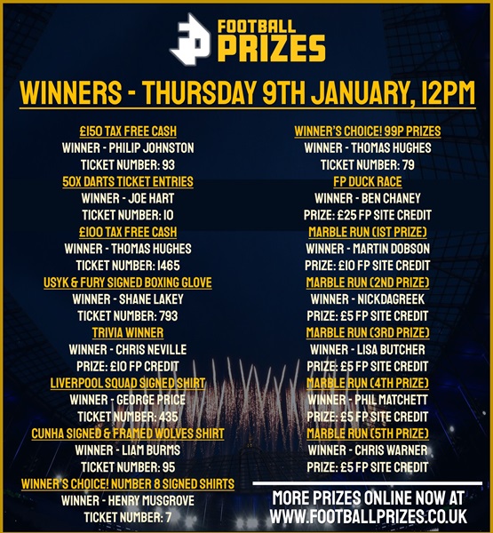 Thursday 9th January