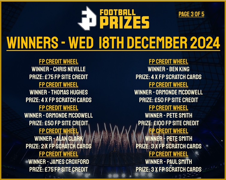 Wednesday 18th December 3