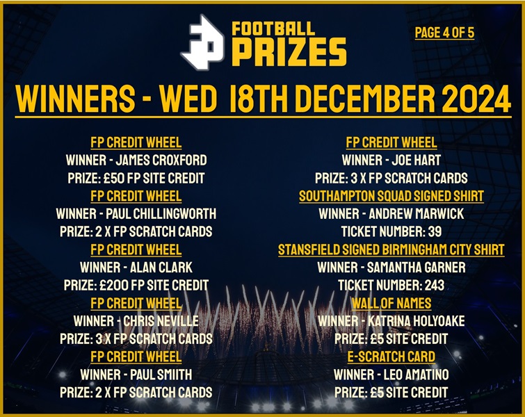 Wednesday 18th December 4