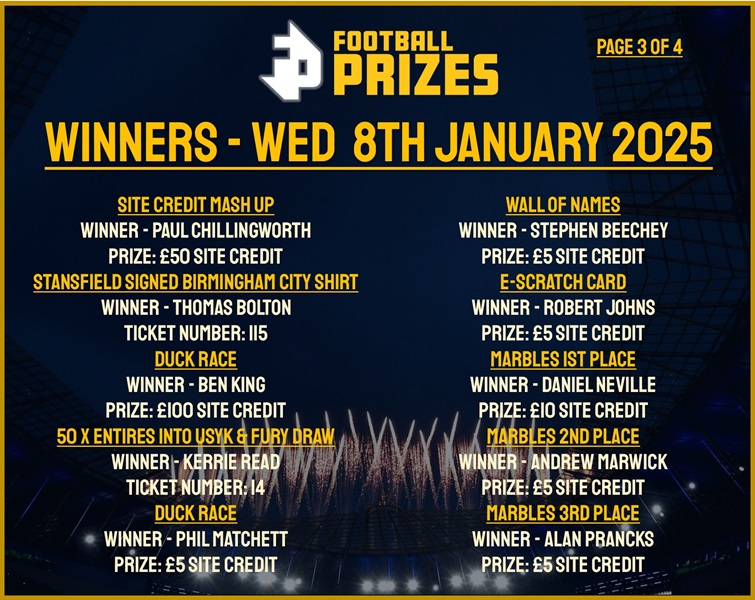 Wednesday 8th January 3
