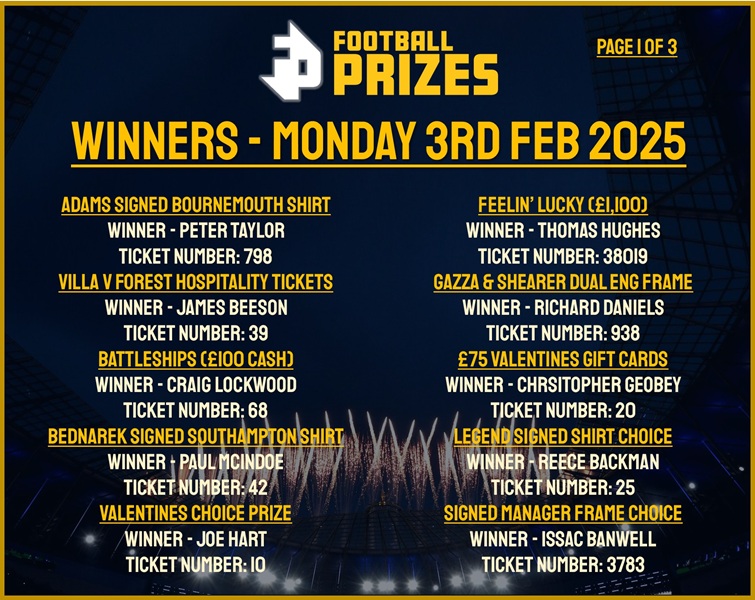 Monday 3rd Feb 1