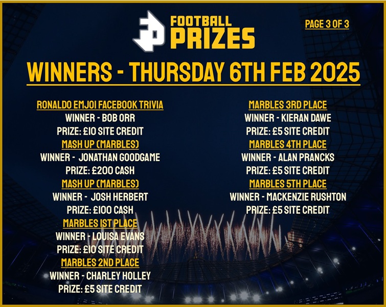 Thursday 6th February 3