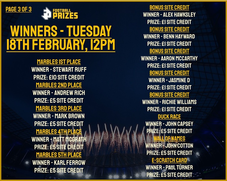 Tuesday Midday Winners 3