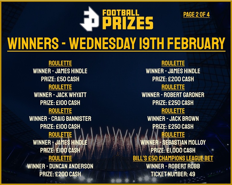 Wednesday 19th Midday Draw 2