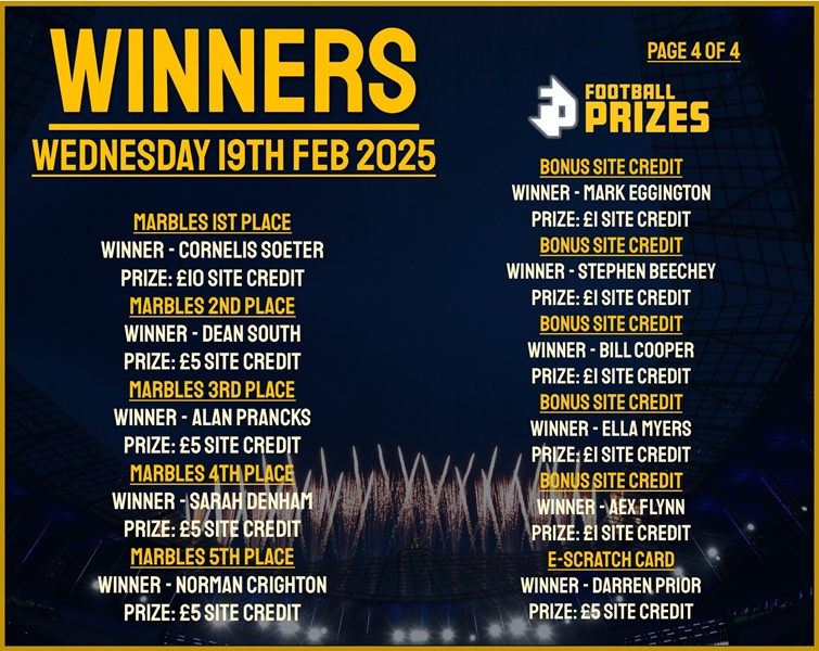 Wednesday 19th Midday Draw 4