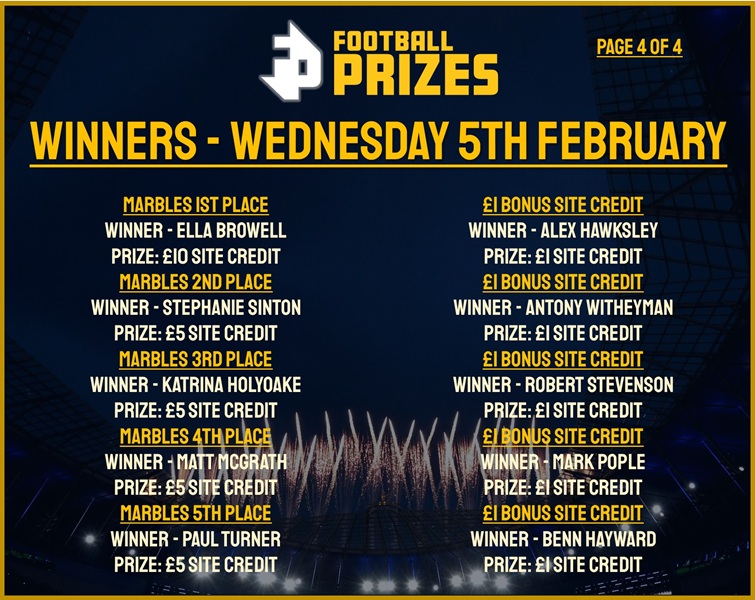 Wednesday 5th February 4