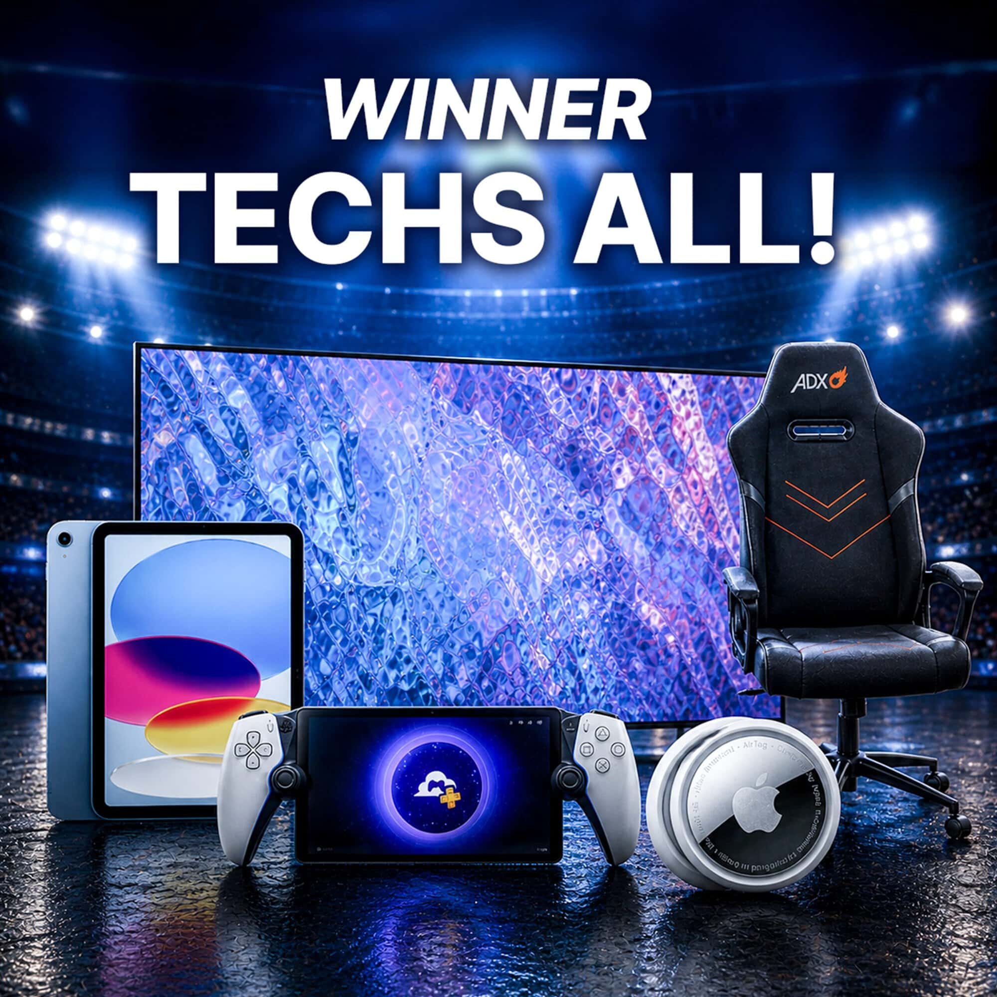 Winner 'Techs All'! Win this £1000 Bundle for 10p! - Football Prizes