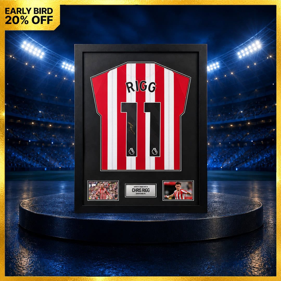 Chris Rigg Signed & Framed Sunderland Shirt