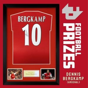 Arsenal Dennis Bergkamp signed framed Arsenal Tee 1