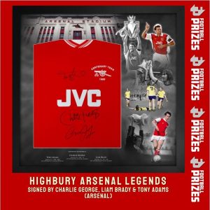 Arsenal Highbury Legends signed framed Arsenal Tee 1