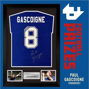 Rangers Paul Gascoigne signed framed Rangers Tee 1
