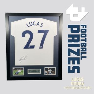Spurs Lucas Moura signed framed Spurs shirt