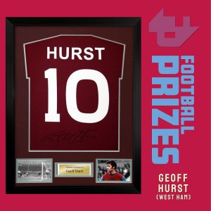 West Ham Geoff Hurst signed framed West Ham Tee 1